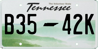 TN license plate B3542K
