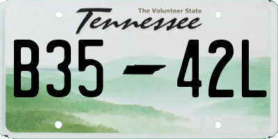 TN license plate B3542L