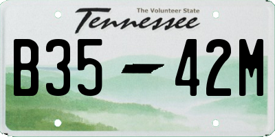 TN license plate B3542M