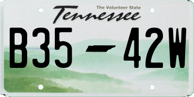 TN license plate B3542W
