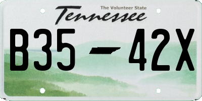 TN license plate B3542X