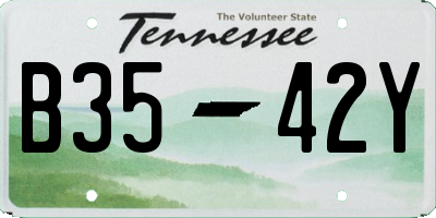 TN license plate B3542Y