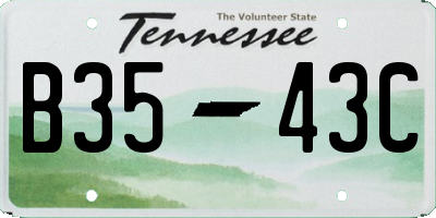 TN license plate B3543C