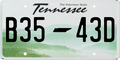 TN license plate B3543D