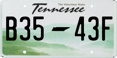 TN license plate B3543F