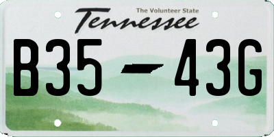 TN license plate B3543G