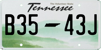 TN license plate B3543J