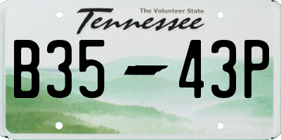 TN license plate B3543P