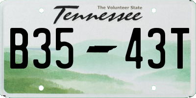 TN license plate B3543T