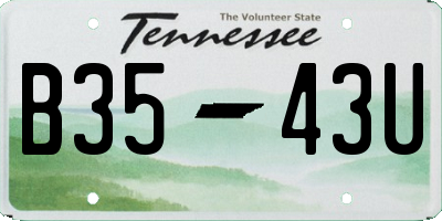 TN license plate B3543U