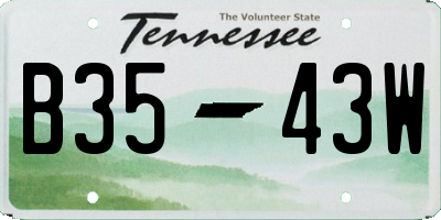 TN license plate B3543W