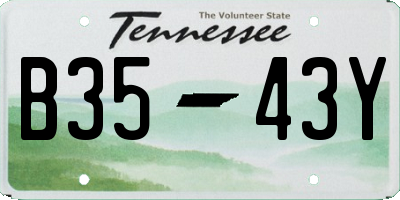 TN license plate B3543Y