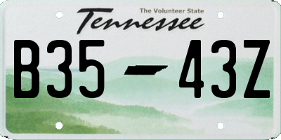 TN license plate B3543Z