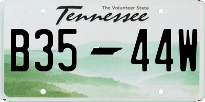 TN license plate B3544W