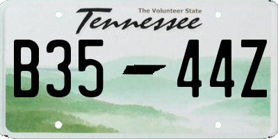 TN license plate B3544Z