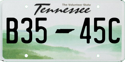 TN license plate B3545C
