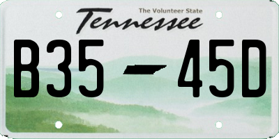 TN license plate B3545D