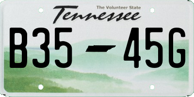 TN license plate B3545G
