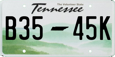 TN license plate B3545K
