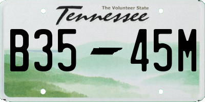 TN license plate B3545M