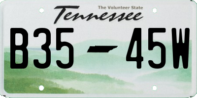 TN license plate B3545W