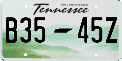 TN license plate B3545Z