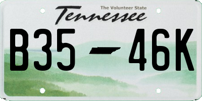TN license plate B3546K