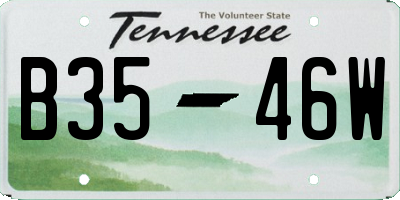 TN license plate B3546W