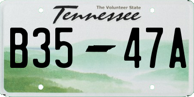 TN license plate B3547A