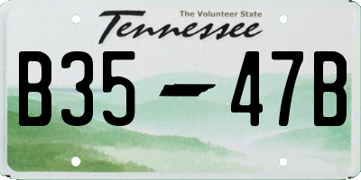 TN license plate B3547B