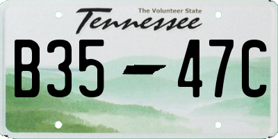 TN license plate B3547C