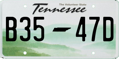 TN license plate B3547D