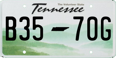 TN license plate B3570G