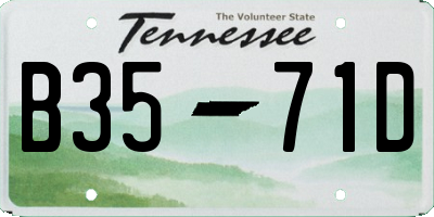 TN license plate B3571D