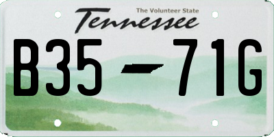 TN license plate B3571G