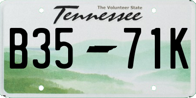 TN license plate B3571K