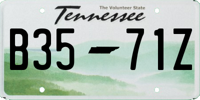 TN license plate B3571Z