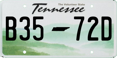 TN license plate B3572D