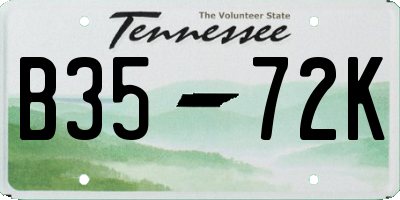TN license plate B3572K