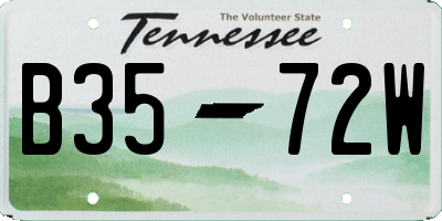 TN license plate B3572W