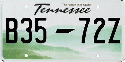 TN license plate B3572Z