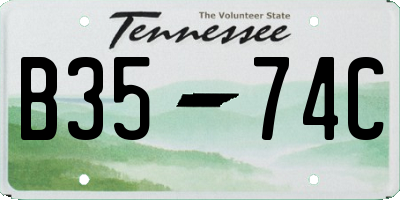 TN license plate B3574C