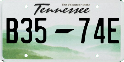 TN license plate B3574E