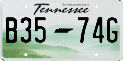 TN license plate B3574G