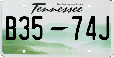 TN license plate B3574J