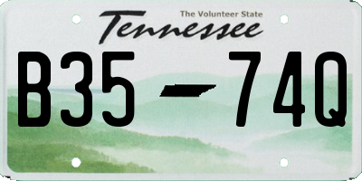 TN license plate B3574Q