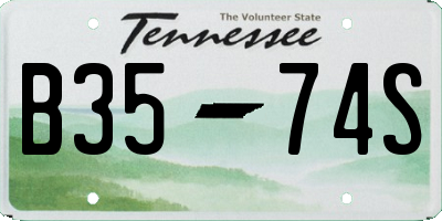TN license plate B3574S
