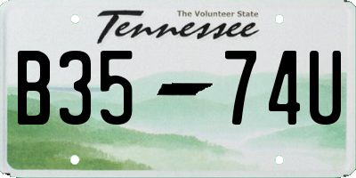 TN license plate B3574U