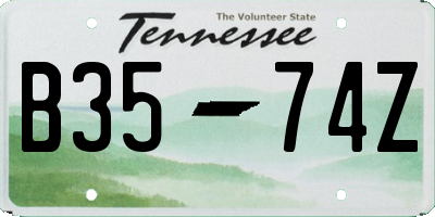 TN license plate B3574Z