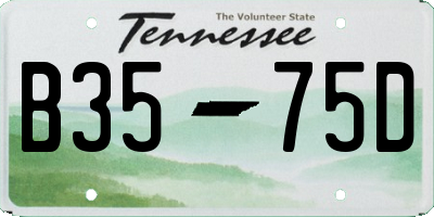 TN license plate B3575D